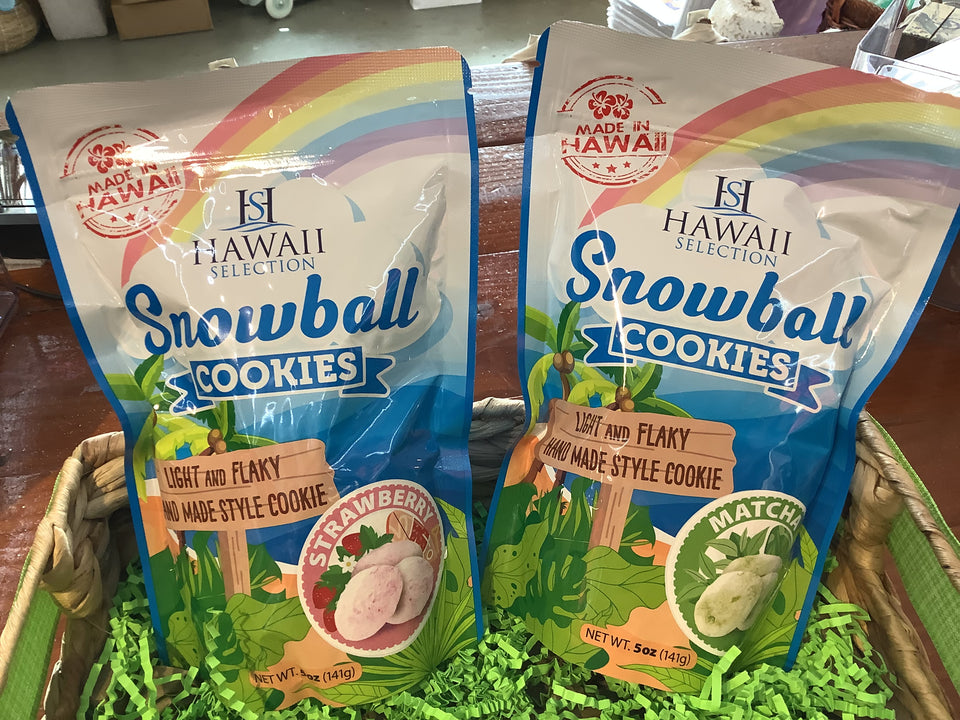 Rainbow snowball cookies in strawberry and Macha