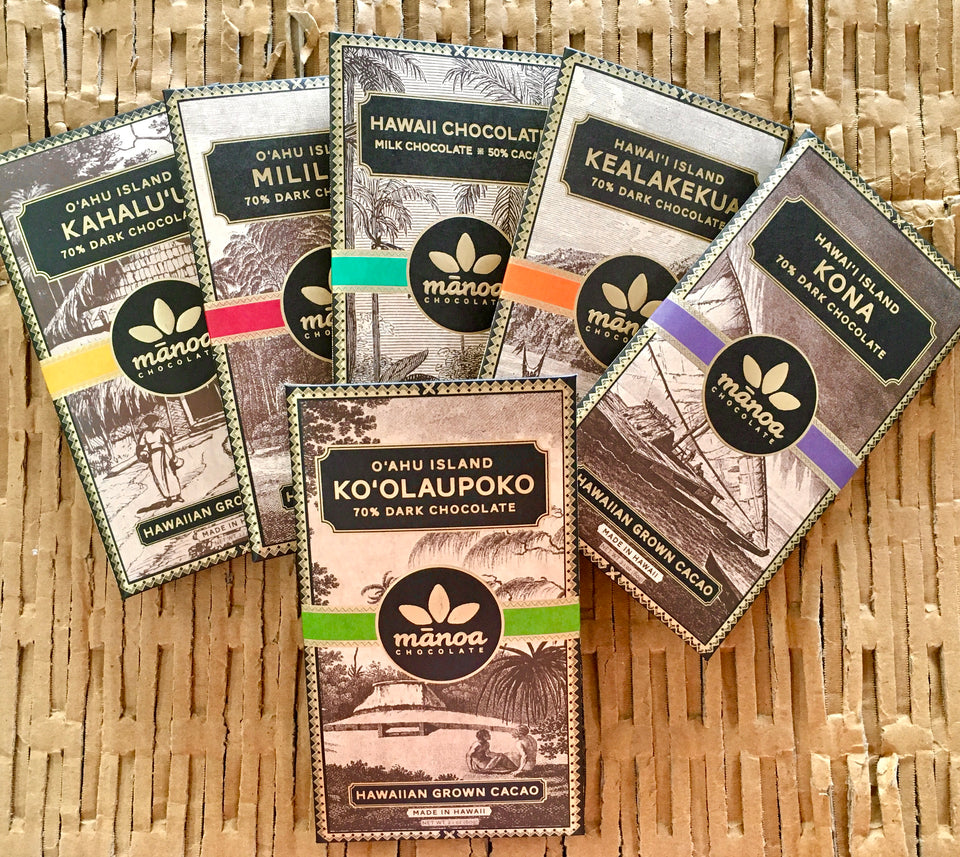 all the bars in packaging fanned out on a woven mat