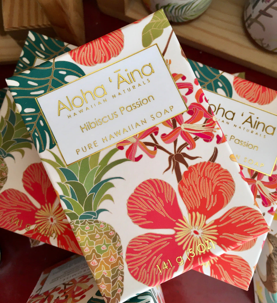Aloha Aina - Hawaiian Aromatherapy Pure Soap – Coconut Milk or Hibiscus Passion