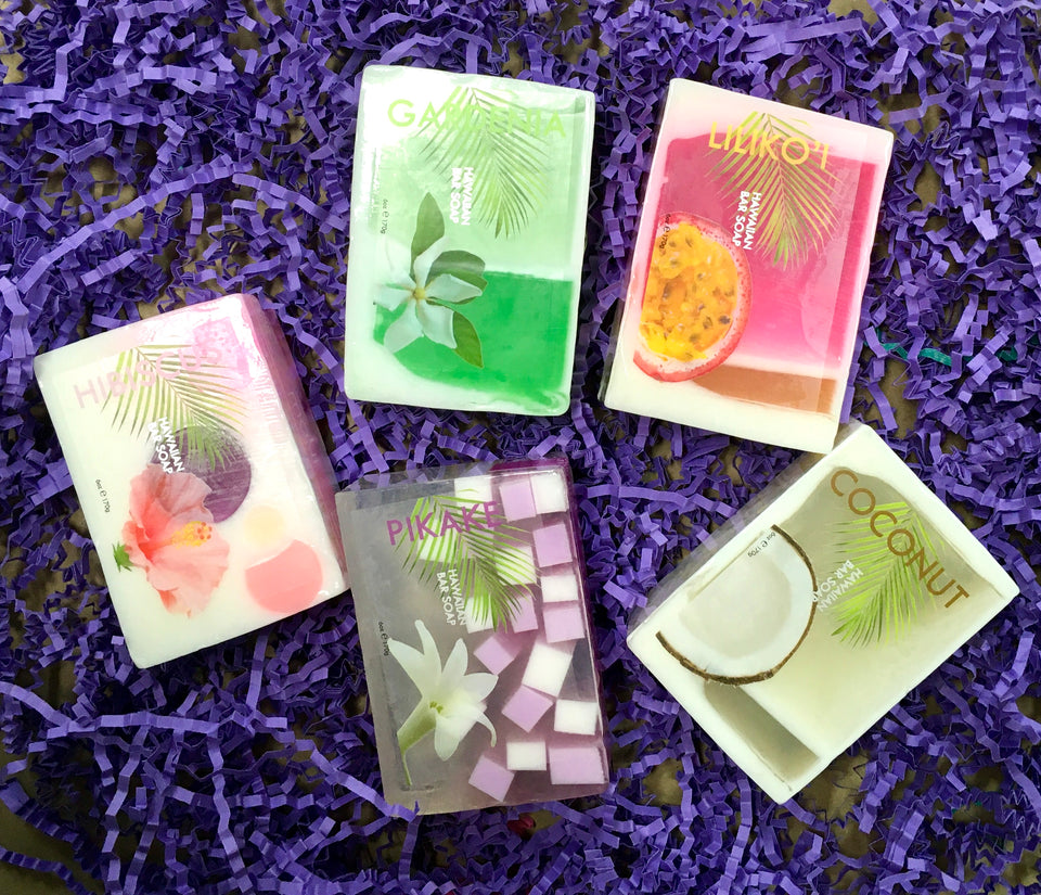 Five mixed bars of soaps