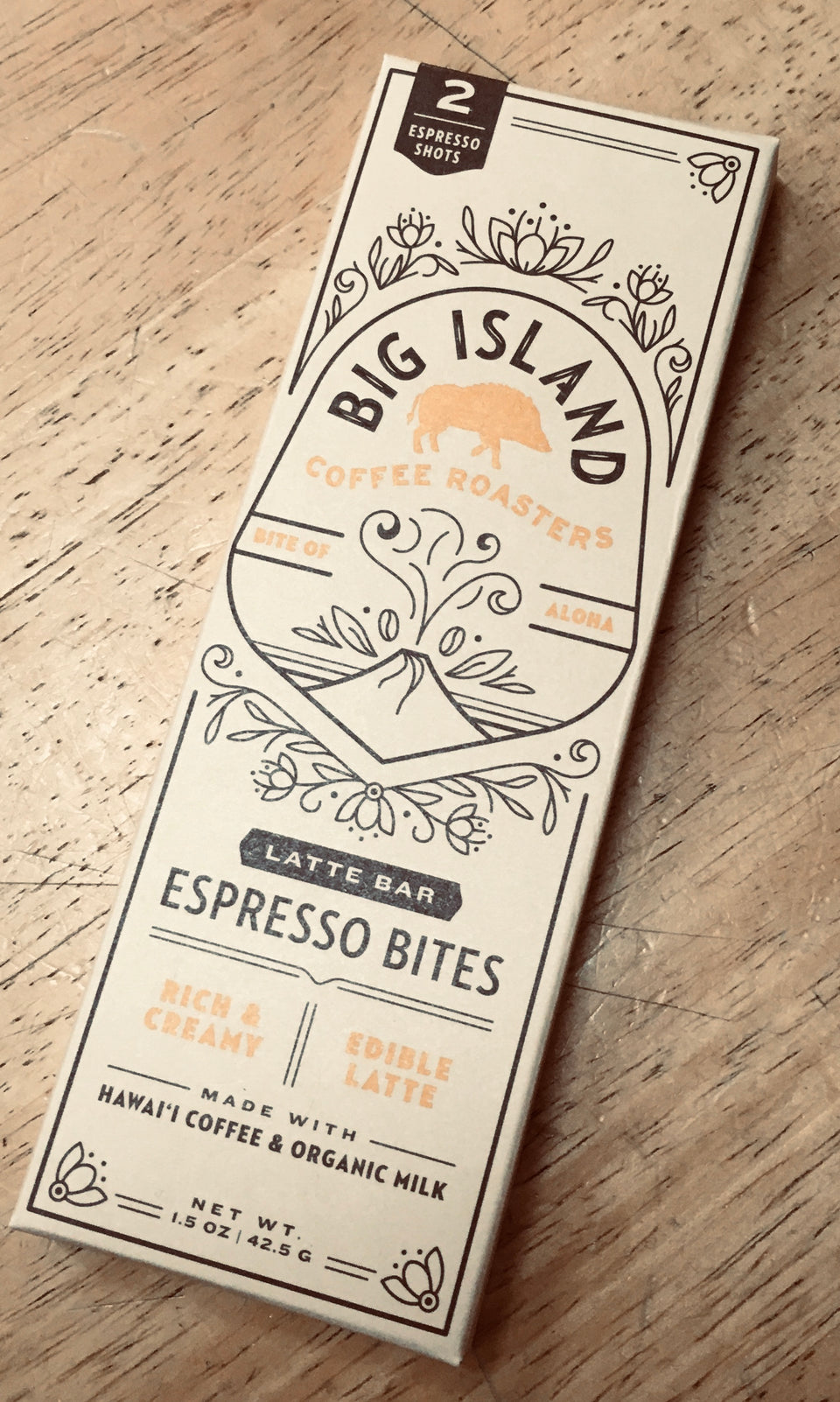 big island espresso bites bar in package 
