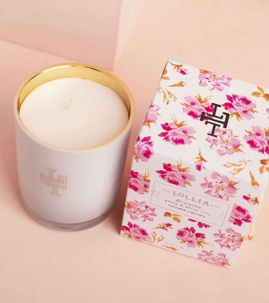lollia peony & white lily Lollia Boxed Perfumed Candle Breathe