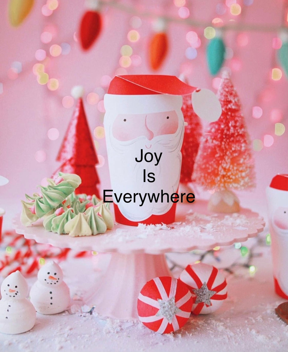 Photo from meri meri holiday line. santa cup and snowment and pink trees
