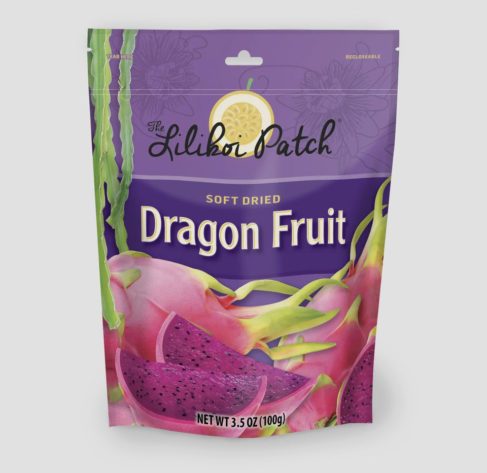 Package of soft dried dragon fruit - photo by manufacturer The Lilikoi Patch