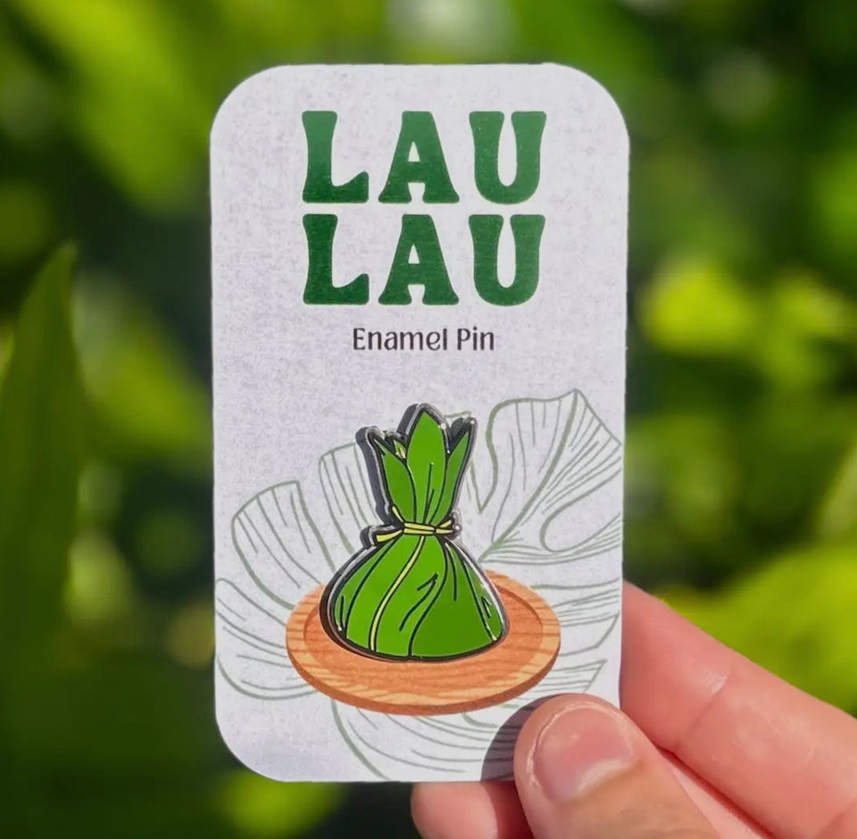 Enamel pins made by artist Mahea Leah