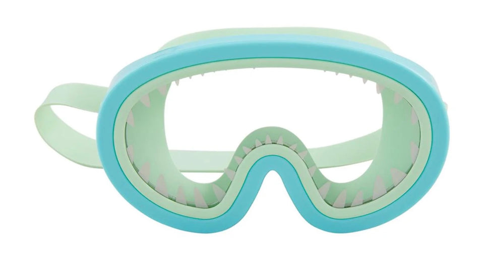 Seafoam green and aqua blue swim mask