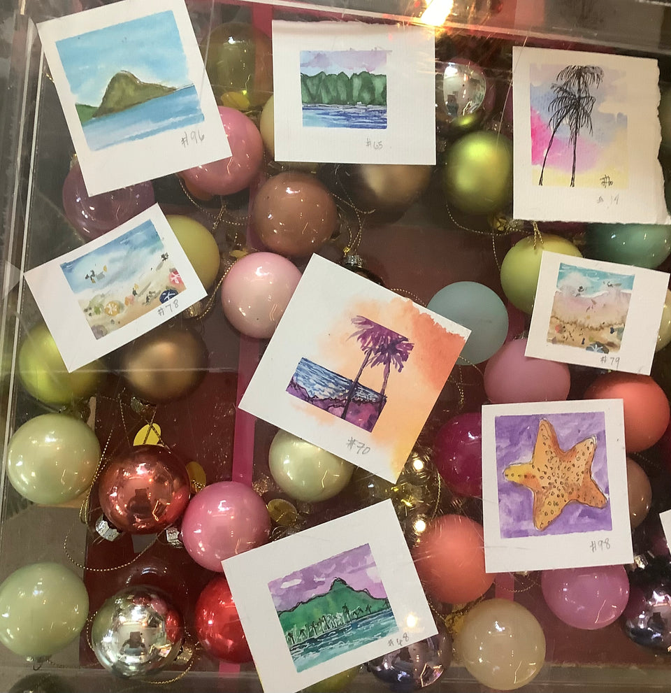 Mini watercolor by local artist Jenny Floro