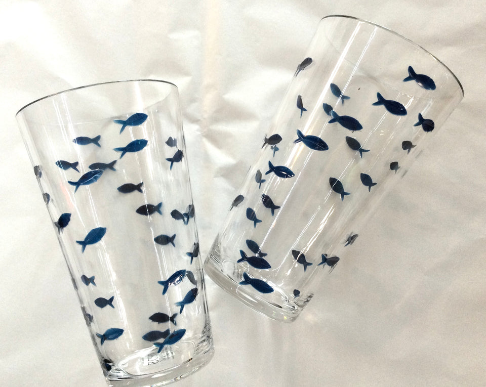 Set of 2 tall glasses