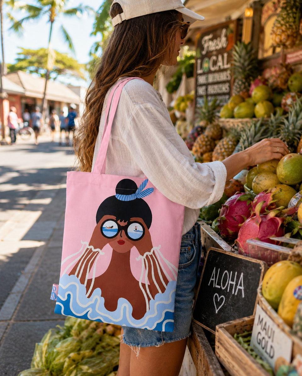Tote by local artist Angela Wan - Includes free delivery on Oahu!
