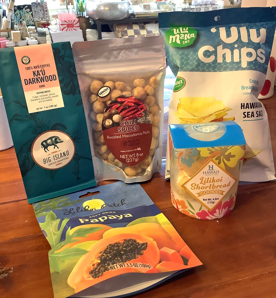 Hawai’i’s favorite snacks! Free delivery in a tote or basket