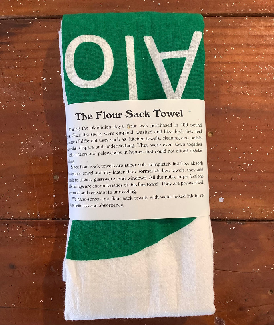 Monstera green tea towels