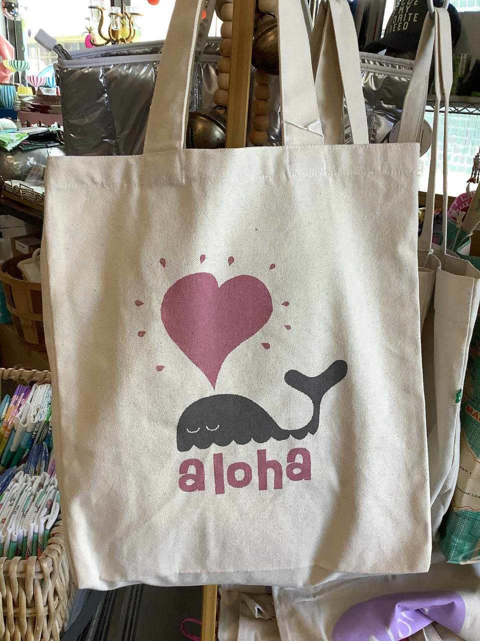 Whale heart tote