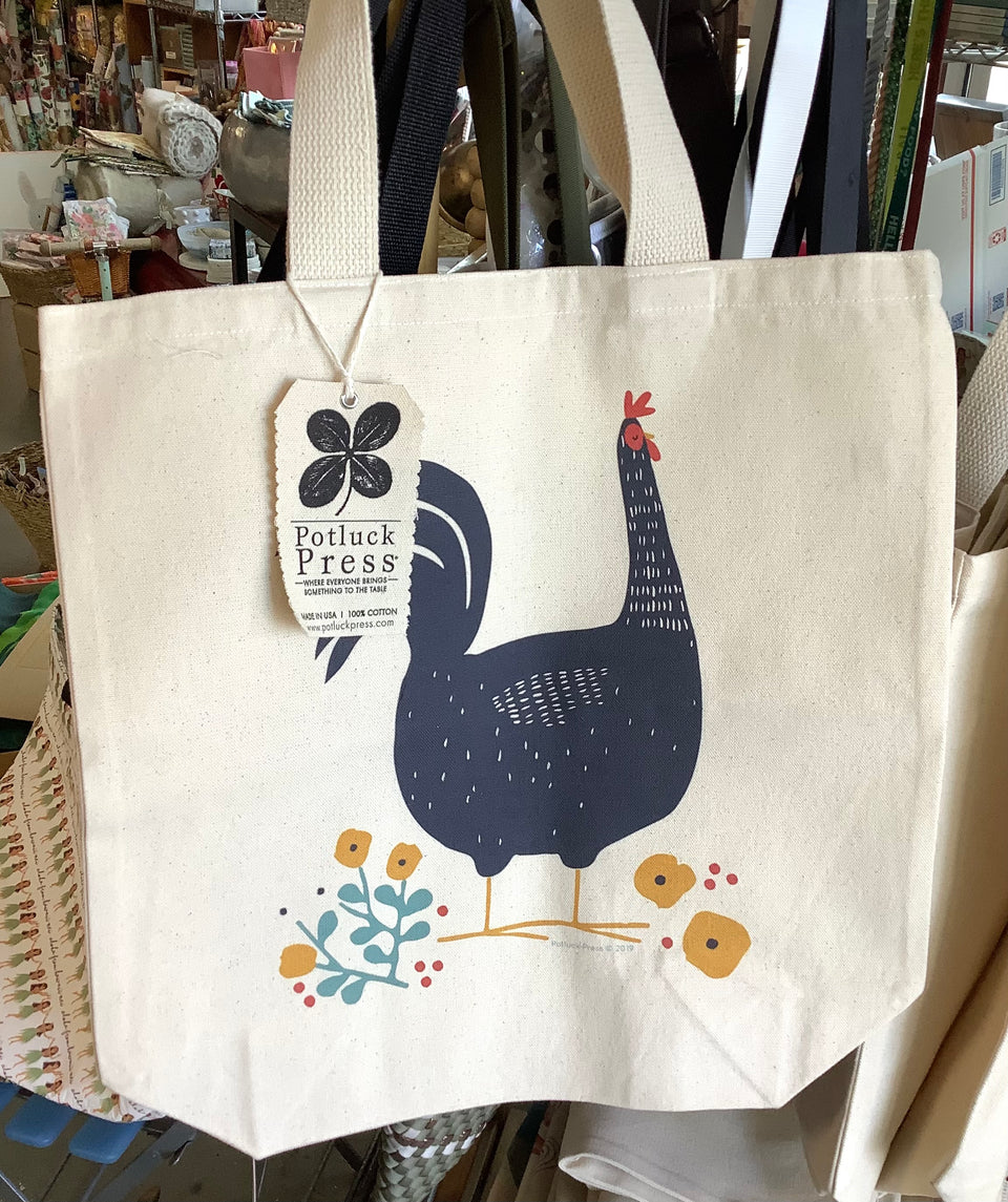 Rooster tote from potluck press