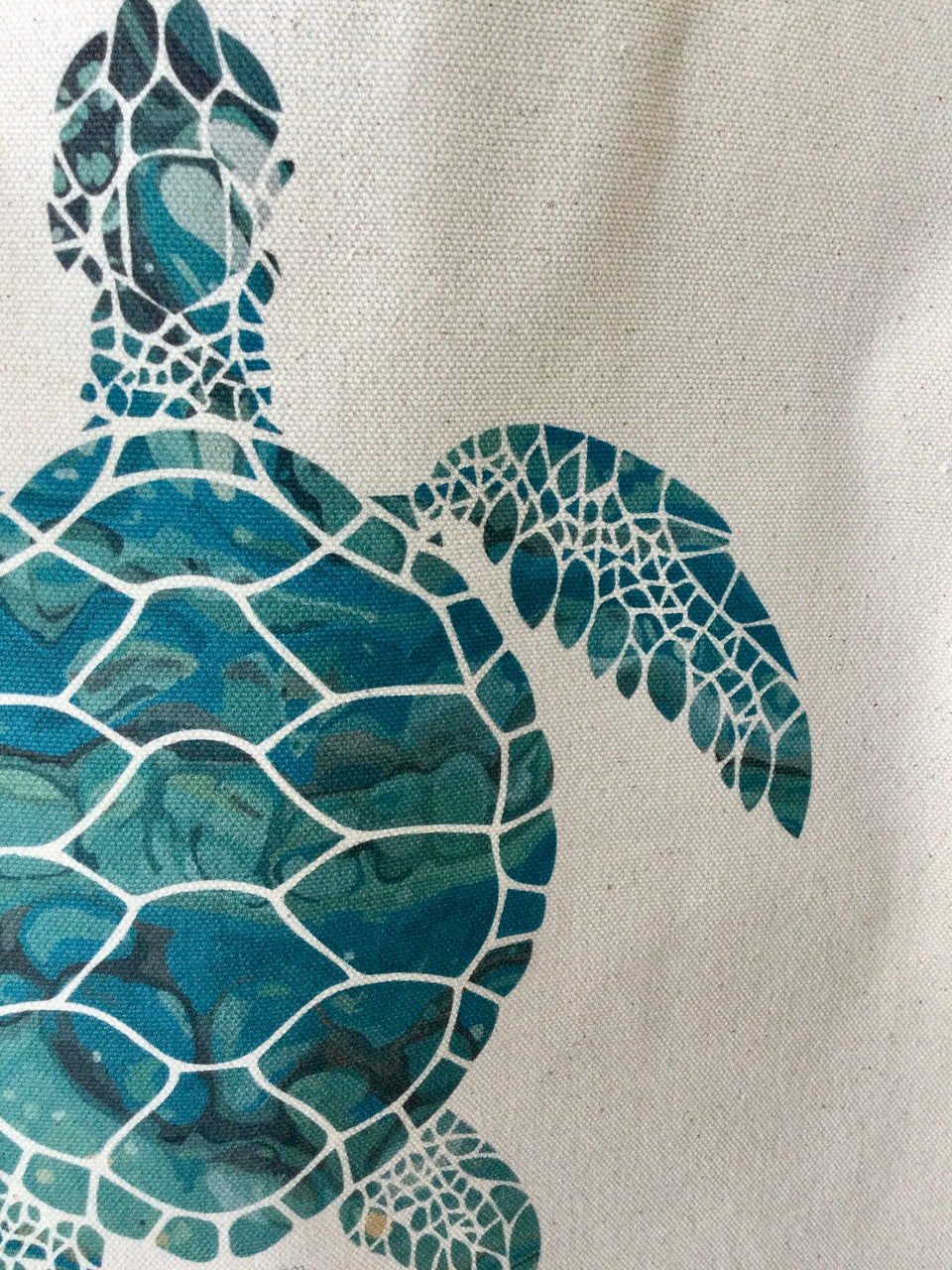 Photo showing part of the Honu or turtle design to show detail