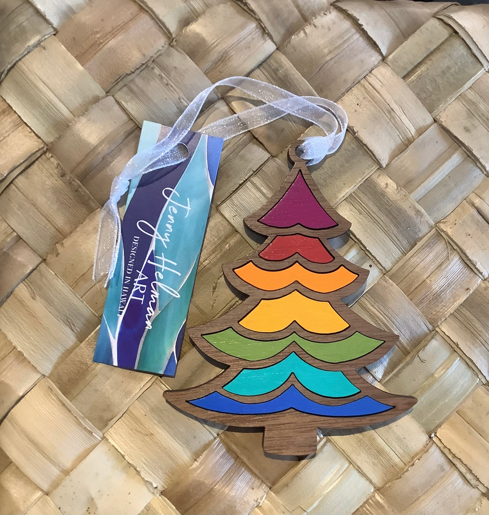 Rainbow Christmas tree ornament