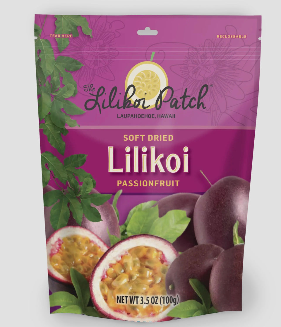 Package of soft Dried Lilikoi - photo from manufacturer The Lilikoi Patch