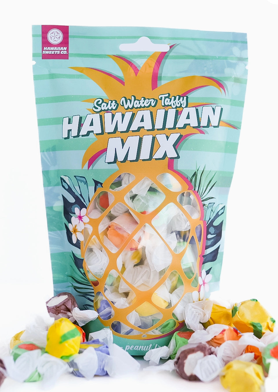 Hawaiian mix taffy package on white background