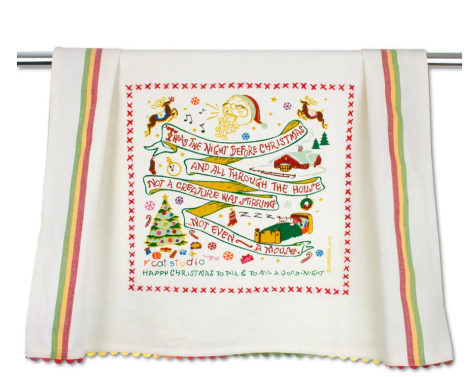 ‘Twas the night before Christmas dish towel design