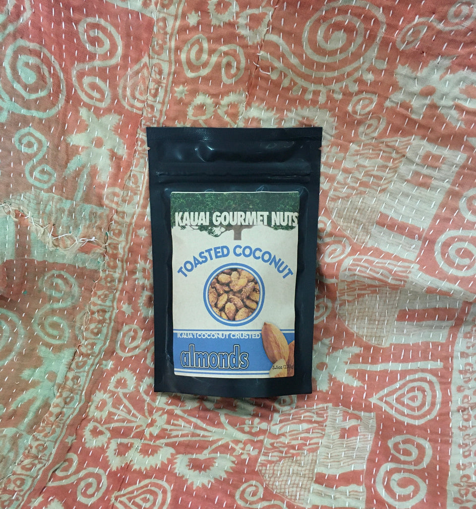 package of Kauai gormet nuts in the flavor toasted coconut 