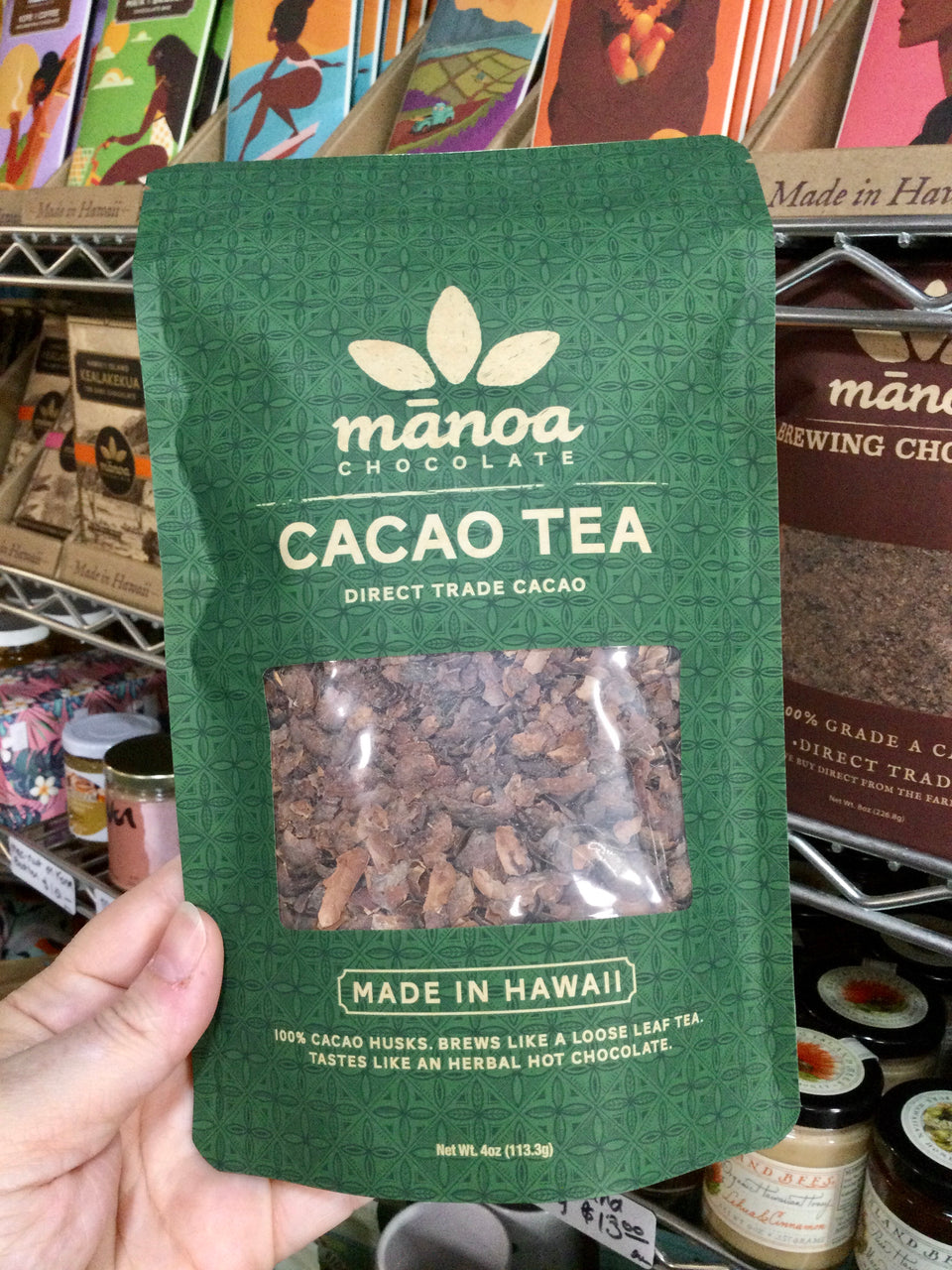 Package of Manoa cacao tea - front