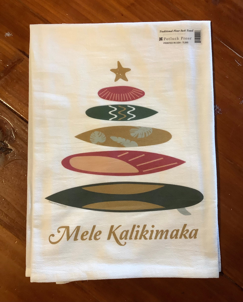 Mele Kalikimaka tea surf towel