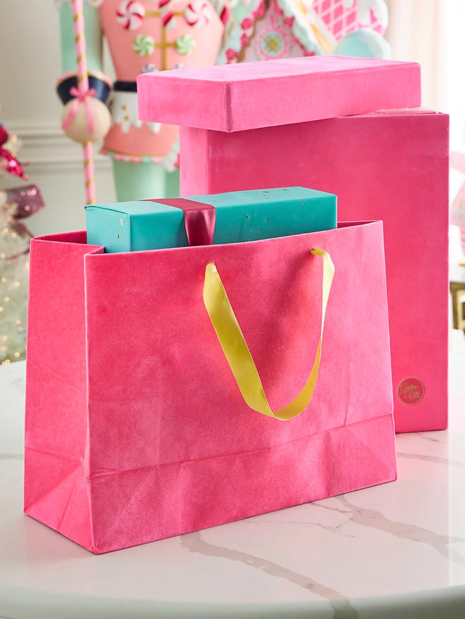 Pink Velvet Gift Tote & Heart Charm - Free Delivery on Oahu