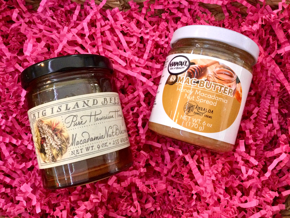 Jar of big island bees honey and macadamia nut spread