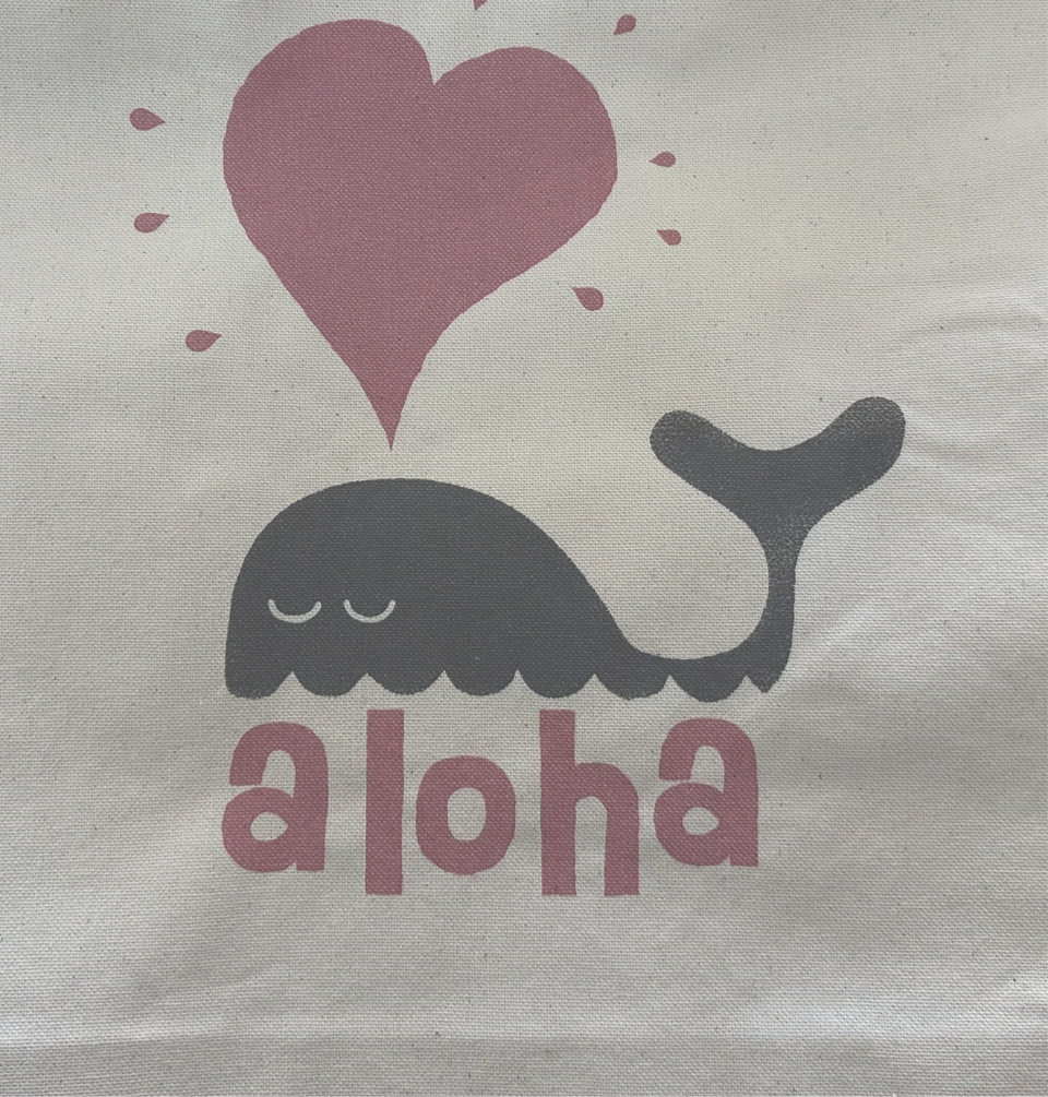 Details of whale heart tote