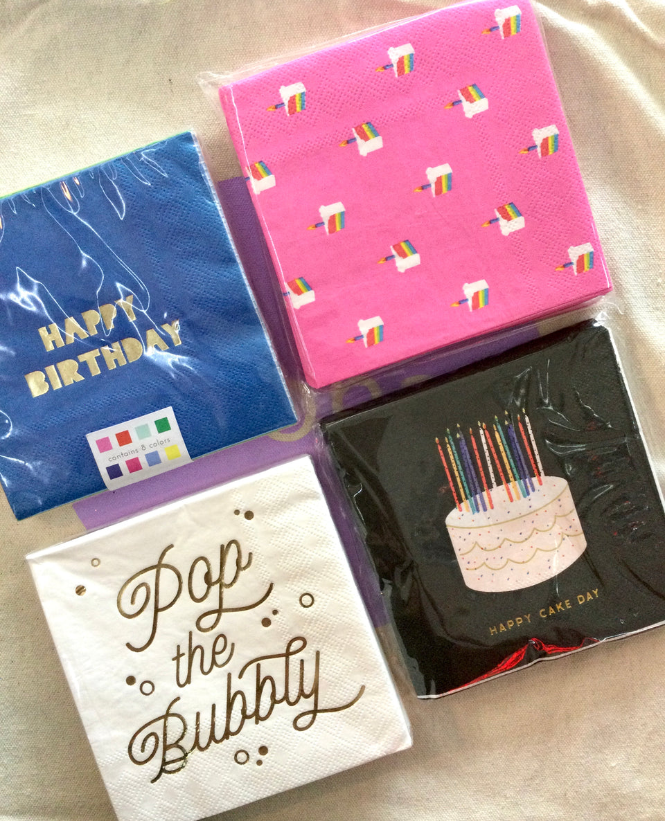 Examples of birthday napkins