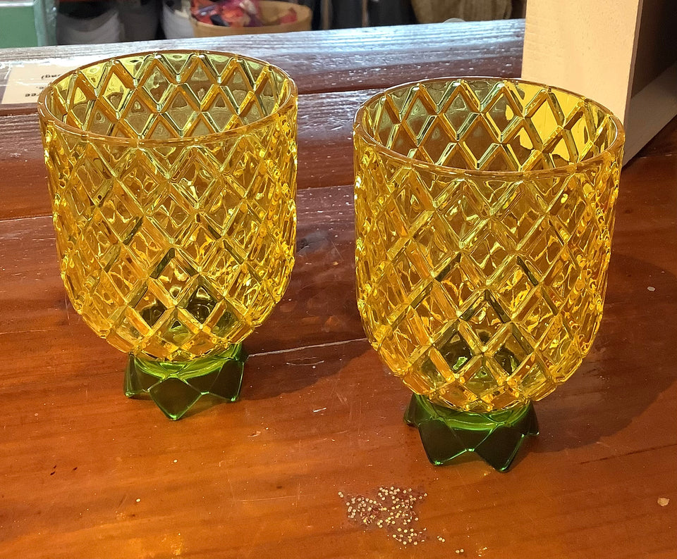 Acrylic Pineapple Drink cups - set of 4