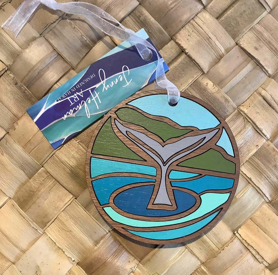Whale tail ornament 