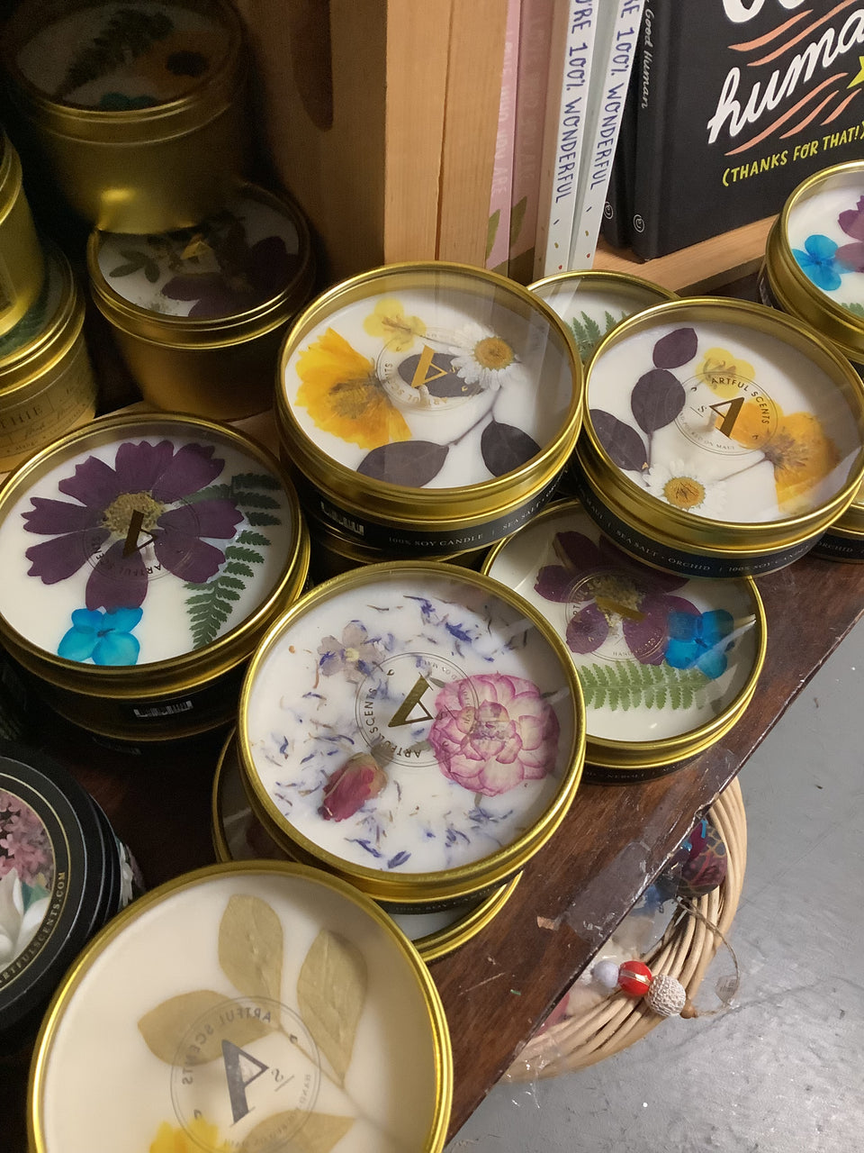 Examples of candles in the shop