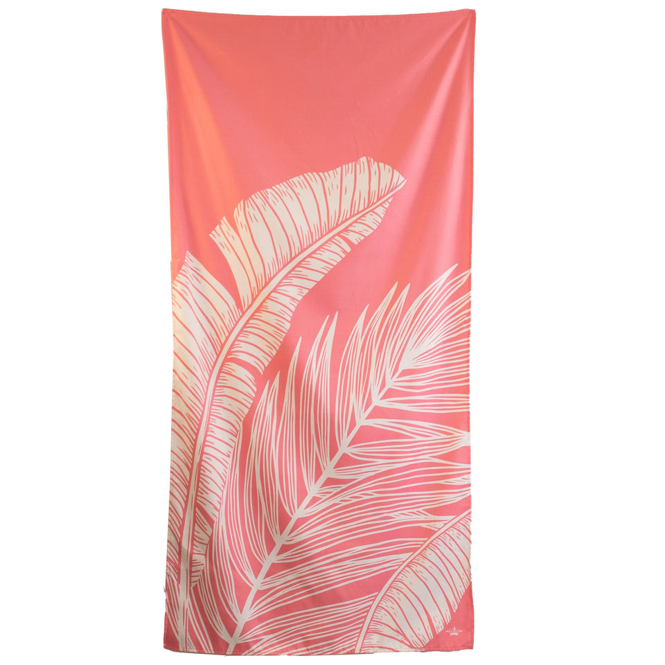 delmare palm leaf towel in colral
