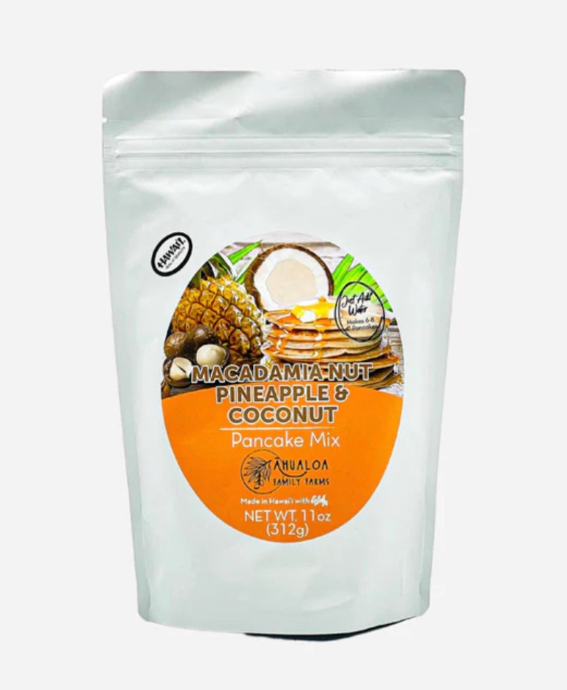 pineapple coconut pancake mix package.