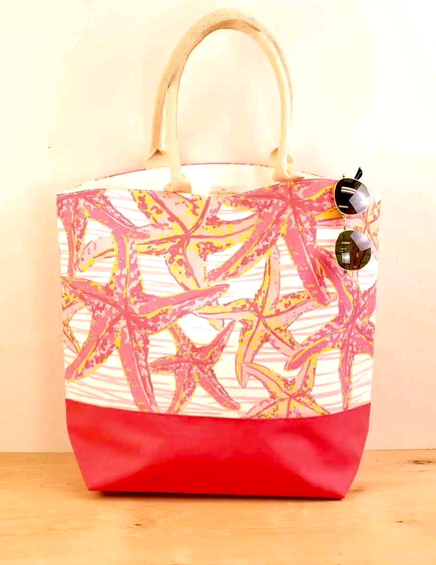 Starfish Beach Tote (Pink) Includes Free delivery on Oahu Red Pineapple