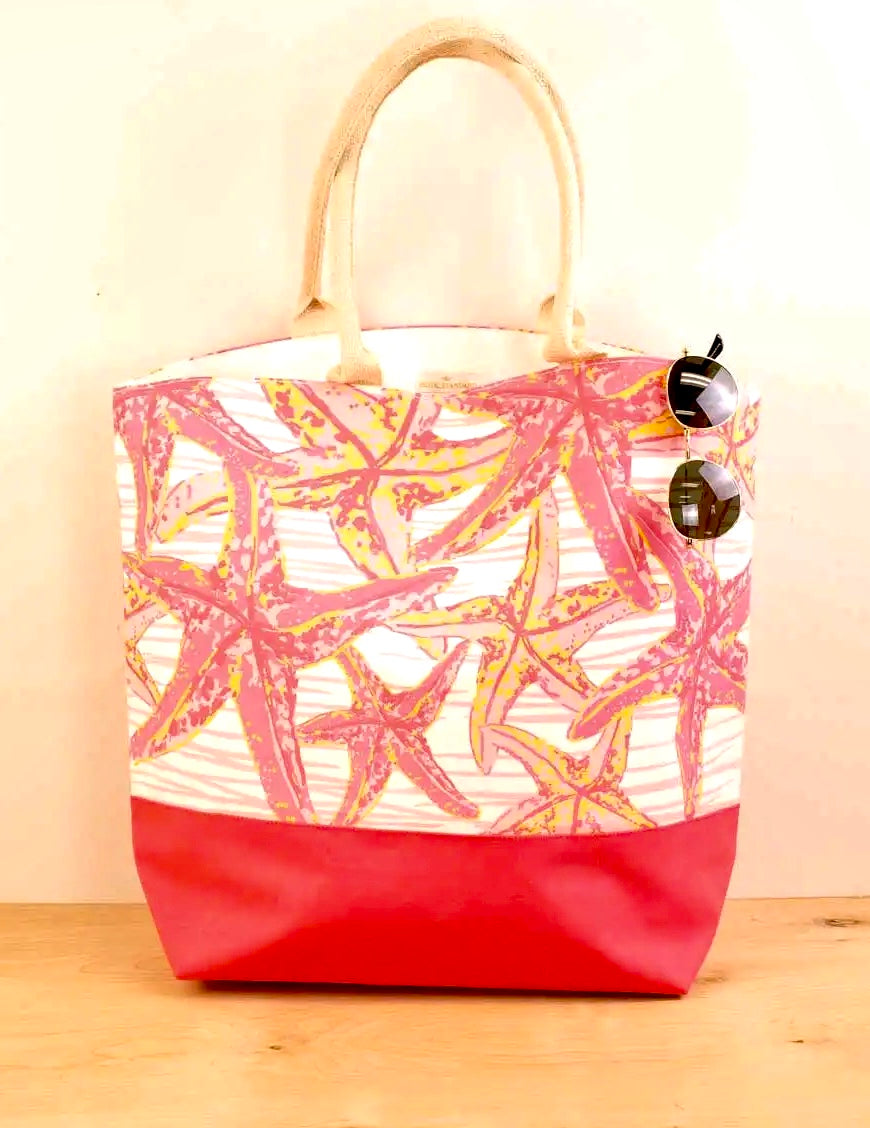 Starfish Beach Tote (Pink) - Includes Free delivery on Oahu