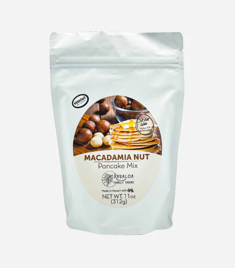 macadamia nut pancake mix package