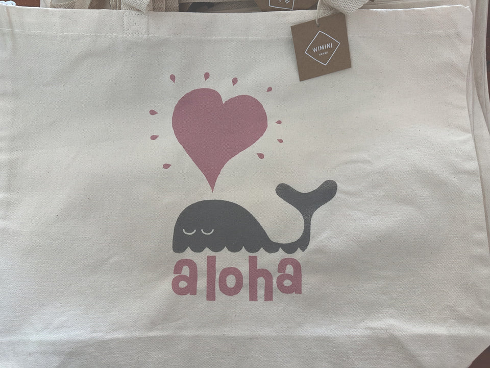 Whale Heart Tote - Includes free delivery on Oahu