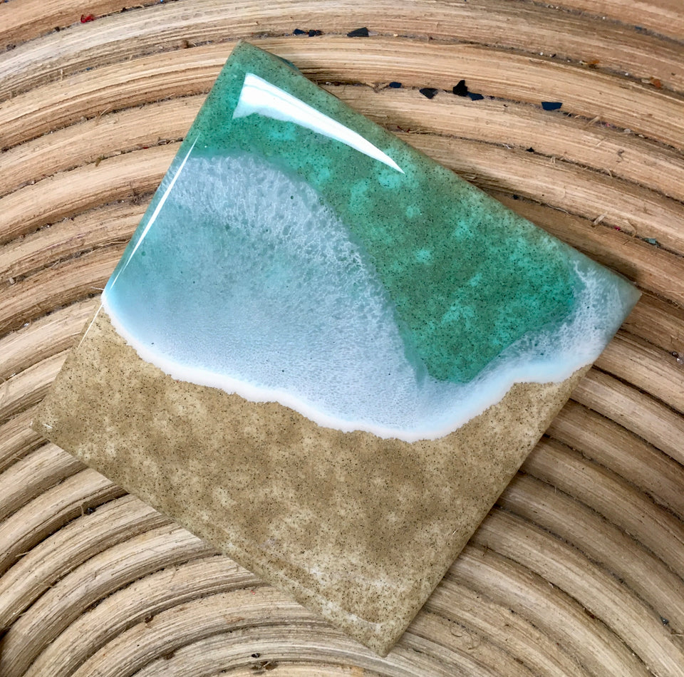 coasters with sand and resin