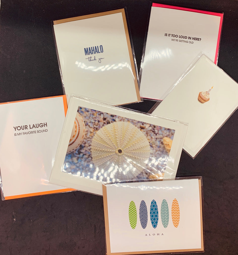 variety of six mixed greeting cards