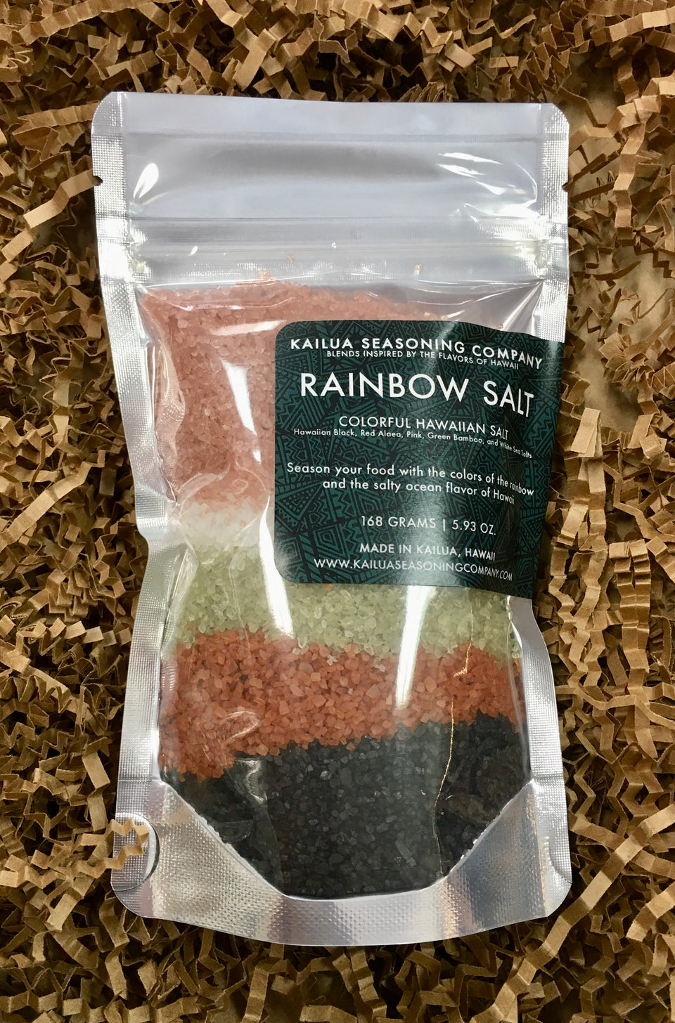close up of raibow salt