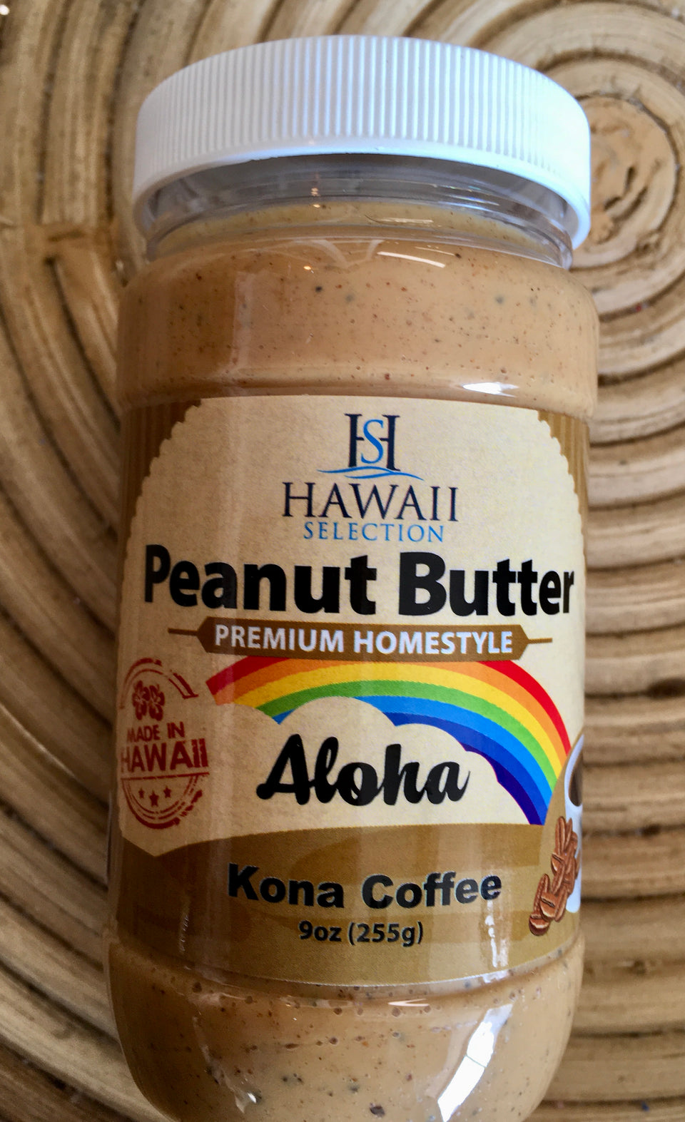 jar of kona coffee peanut butter