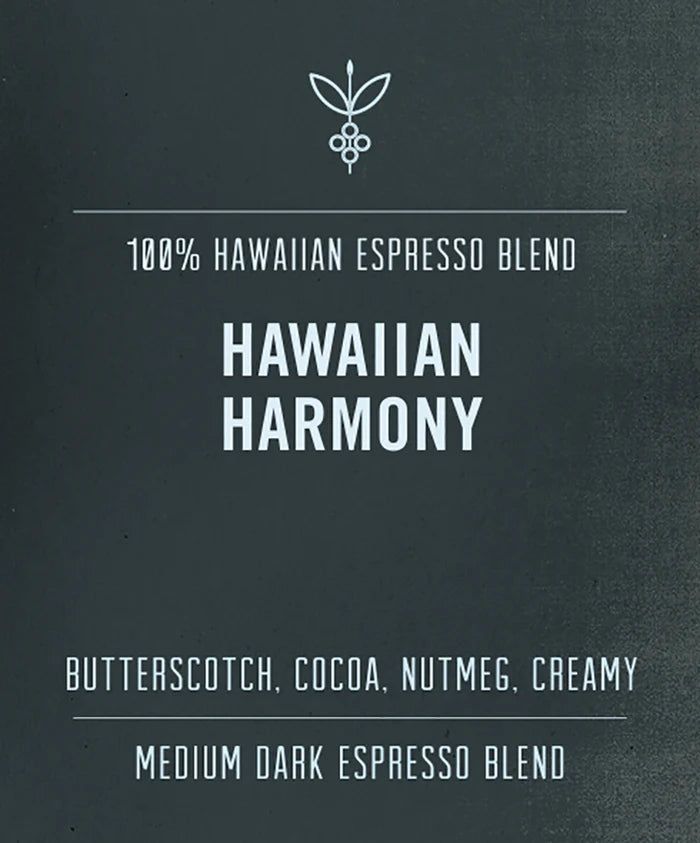 close up of coffee label butterscotch, cocoa nutmeg and creamy describe coffee