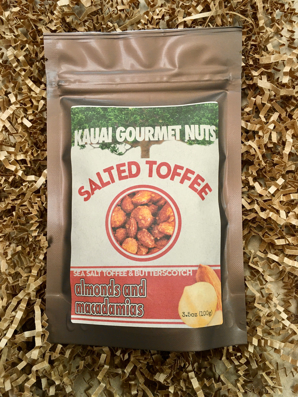Close up of Kauai salted nuts