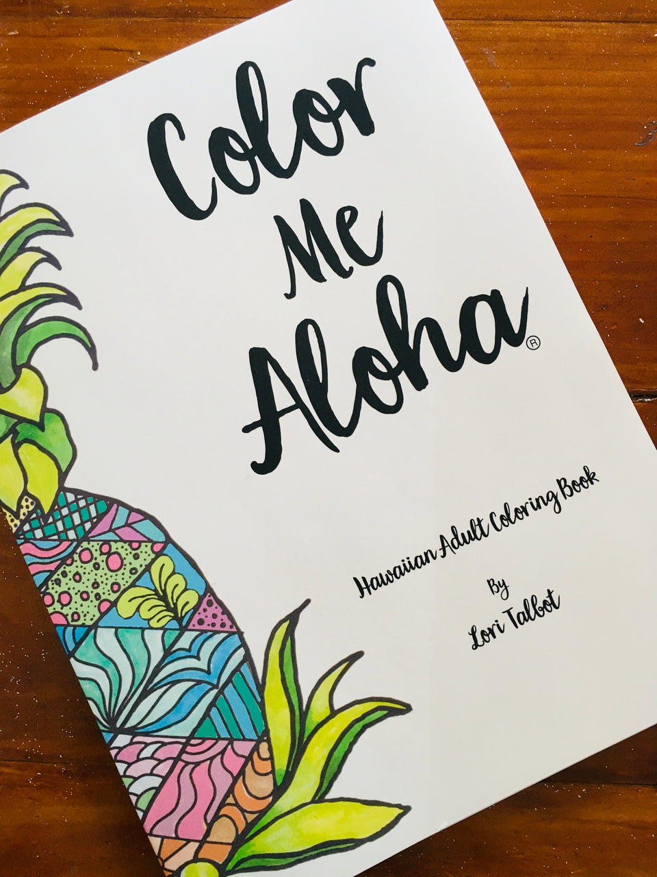 coloring book on a desk top