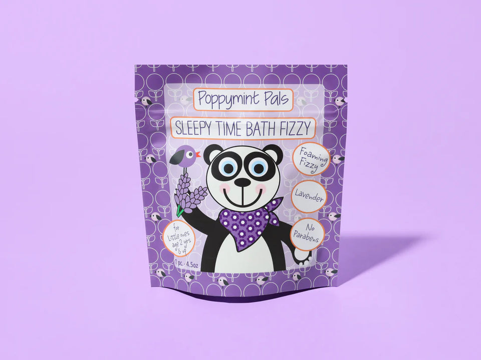 purple sleepy time bath fizzy panda on front