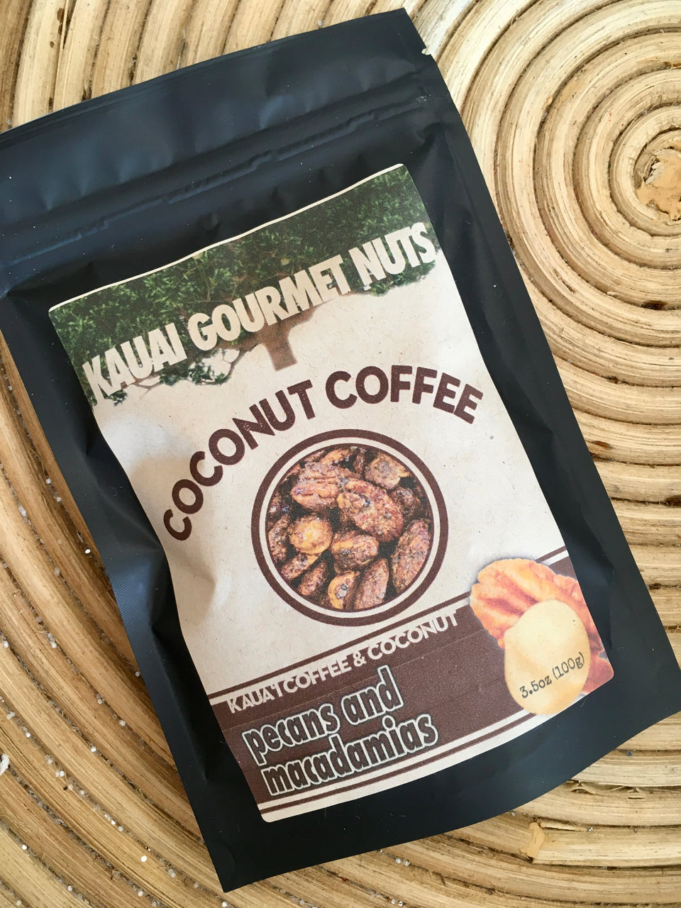 bag of coconut coffee flavored pecan/macadamia nut 