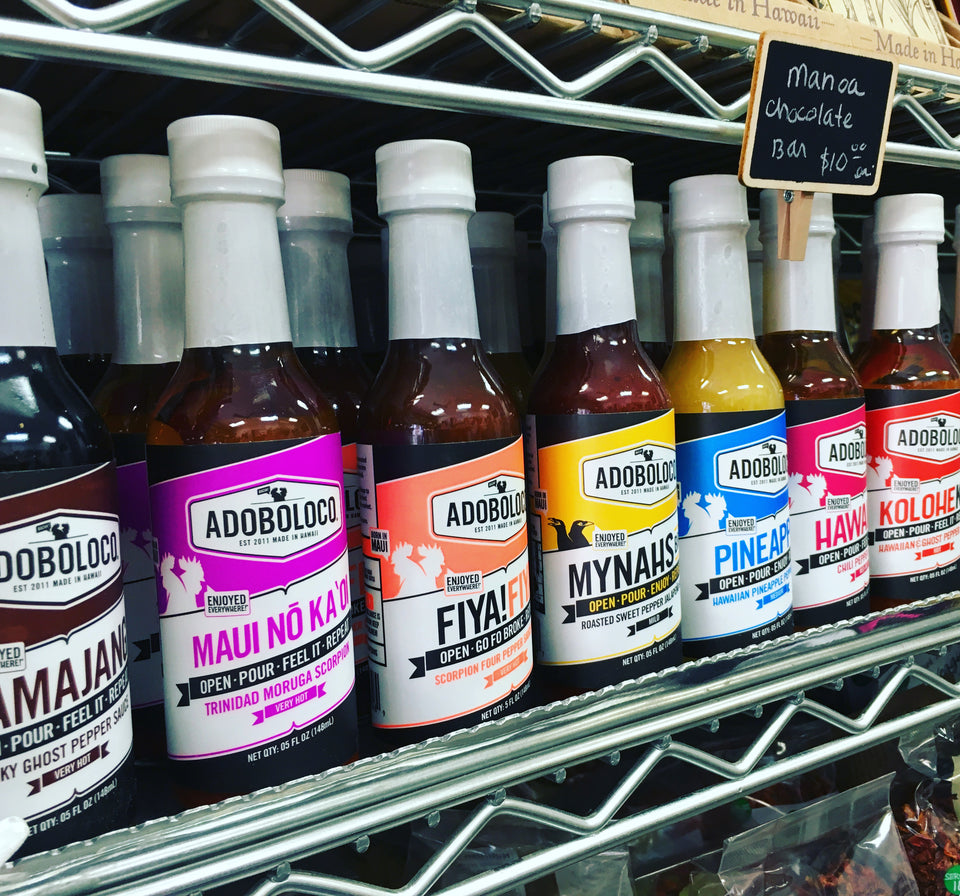 all the varieties of ADOBOLOCO hot sauce