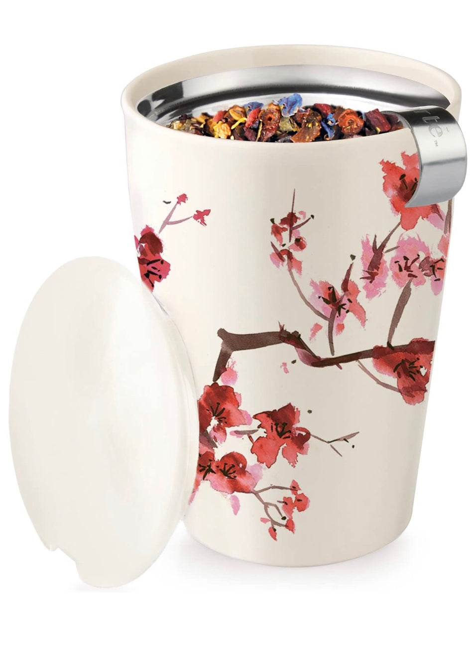 Tea forte ceramic lid and infuser