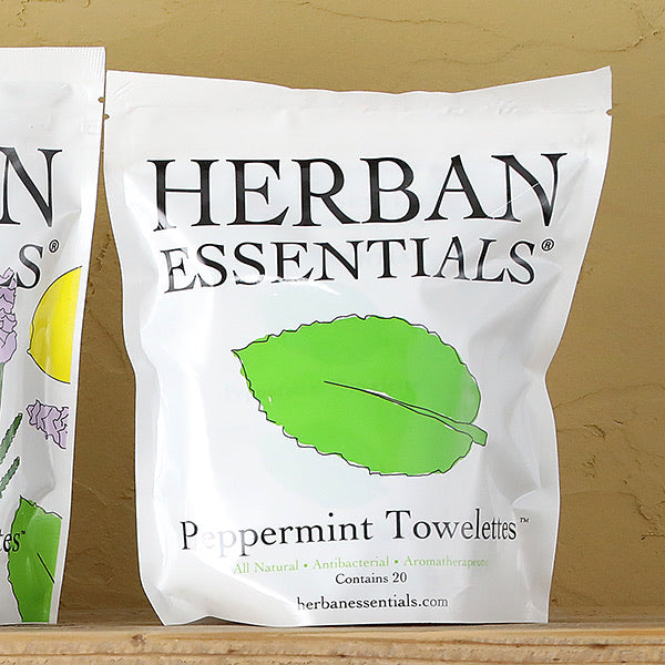 Bag of Peppermint Herban Essential Towelettes